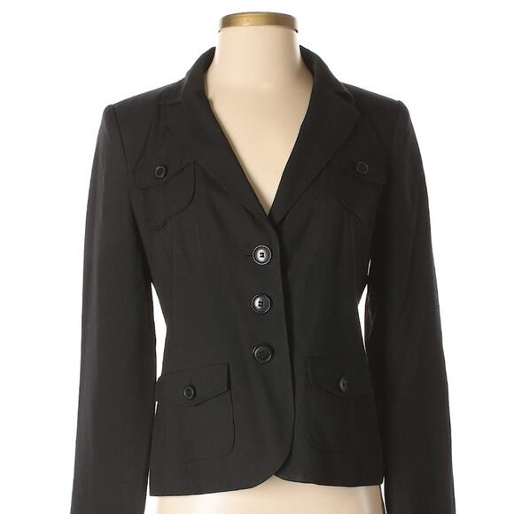 Nordstrom Halogen black work office blazer size 4 - Picture 1 of 6